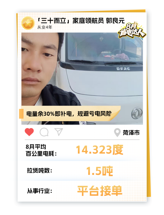 三十而立，为爱续航：东风睿立达车主郭良元的省电哲学